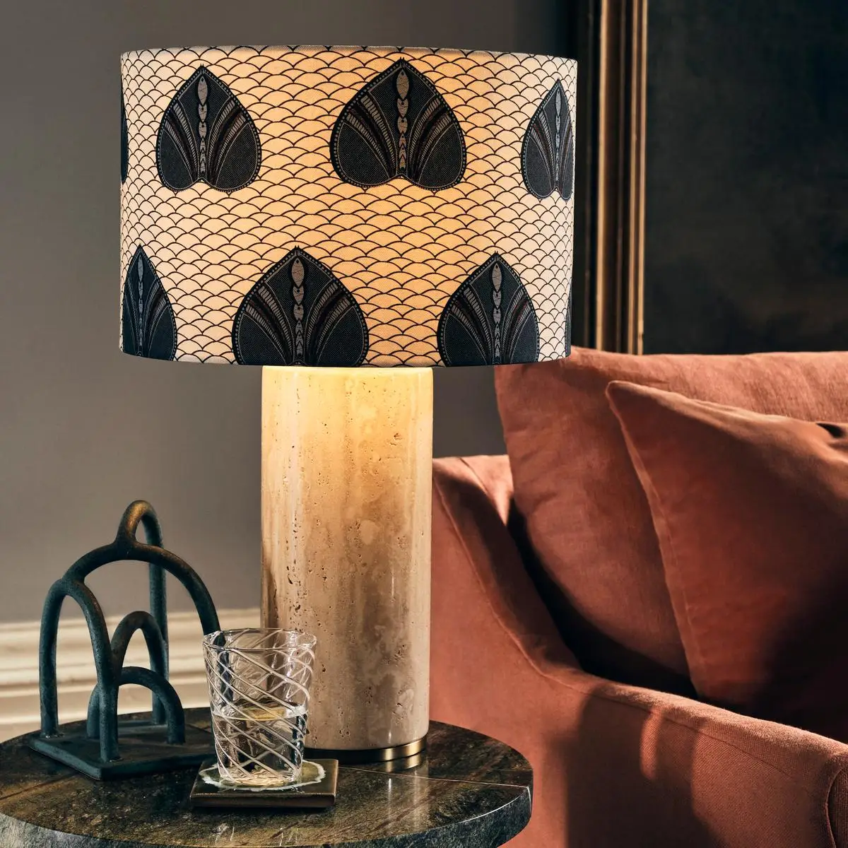 

Wabi-sabi Style Master Bedroom Bedside Lamp Living Room Stairs Yellow Travertine Living Room Study Ambiance Table Lamps