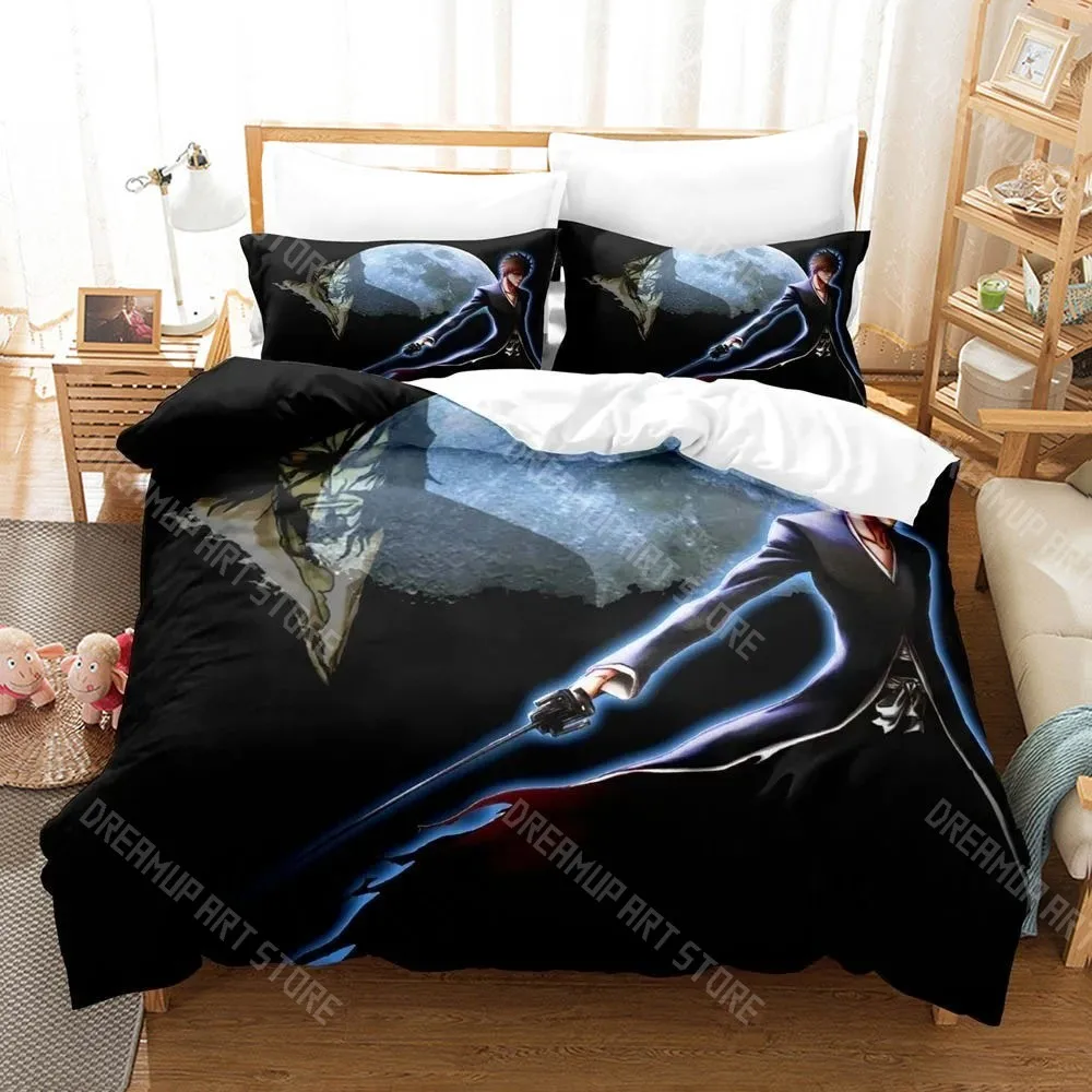 3D Printed Bleach Kurosaki Anime Ichigo Bedding Set for Boys Girls Duvet Cover Twin Queen King Full Single Double Sizes