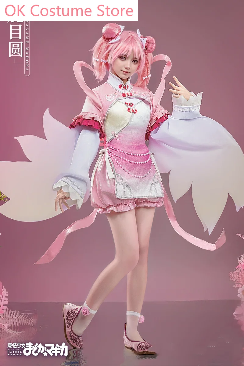 Vestido de Puella Magi Madoka Magica Kaname Madoka para mujer, disfraz de Cosplay, uniforme de fiesta de Anime, juego de Halloween