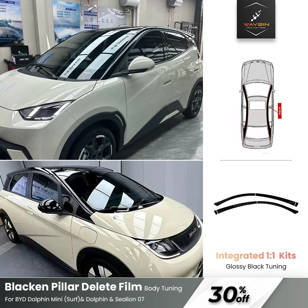 

Car Pillar Delete Sticker For BYD Dolphin Mini Surf & Seagull Blackout Wrapping Film Strip Trim BYD Hidden Windows Accessories