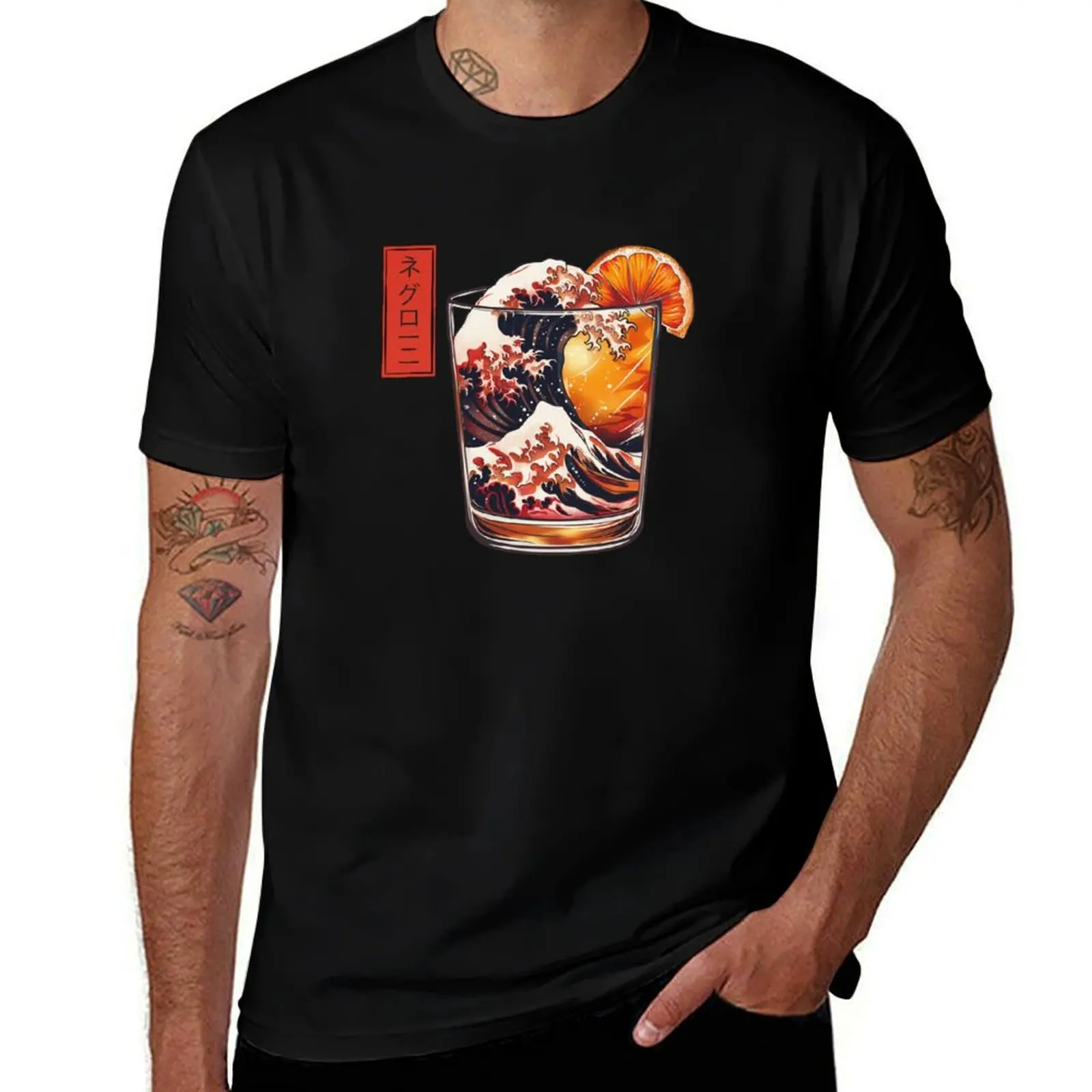 The Great Negroni Wave T-Shirt man t shirt cotton high quality T-Shirt