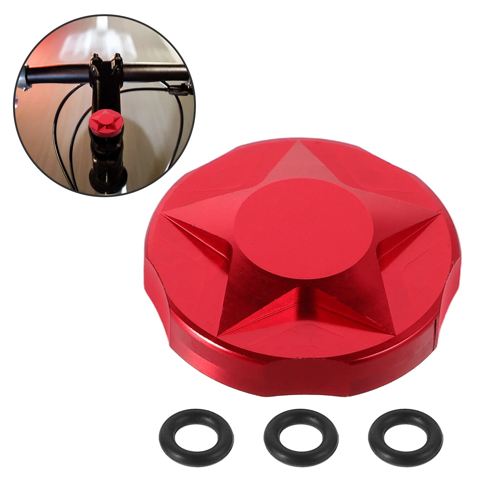 

1pcs Bicycle Front Fork Cap Durable Aluminum Alloy Rubber Mountain Bike Air Gas Valve Cover Shock Absorber Suspension Tool