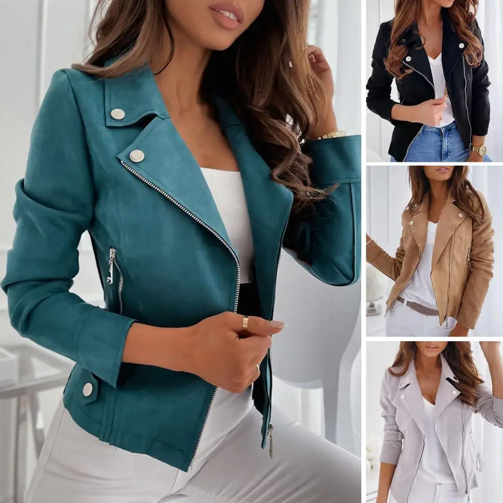 Autumn Winter New Long Sleeve Cowboy Form Handsome Women Jacket Vintage Solid Slim Boyfriend Style Jacket Coats 2024