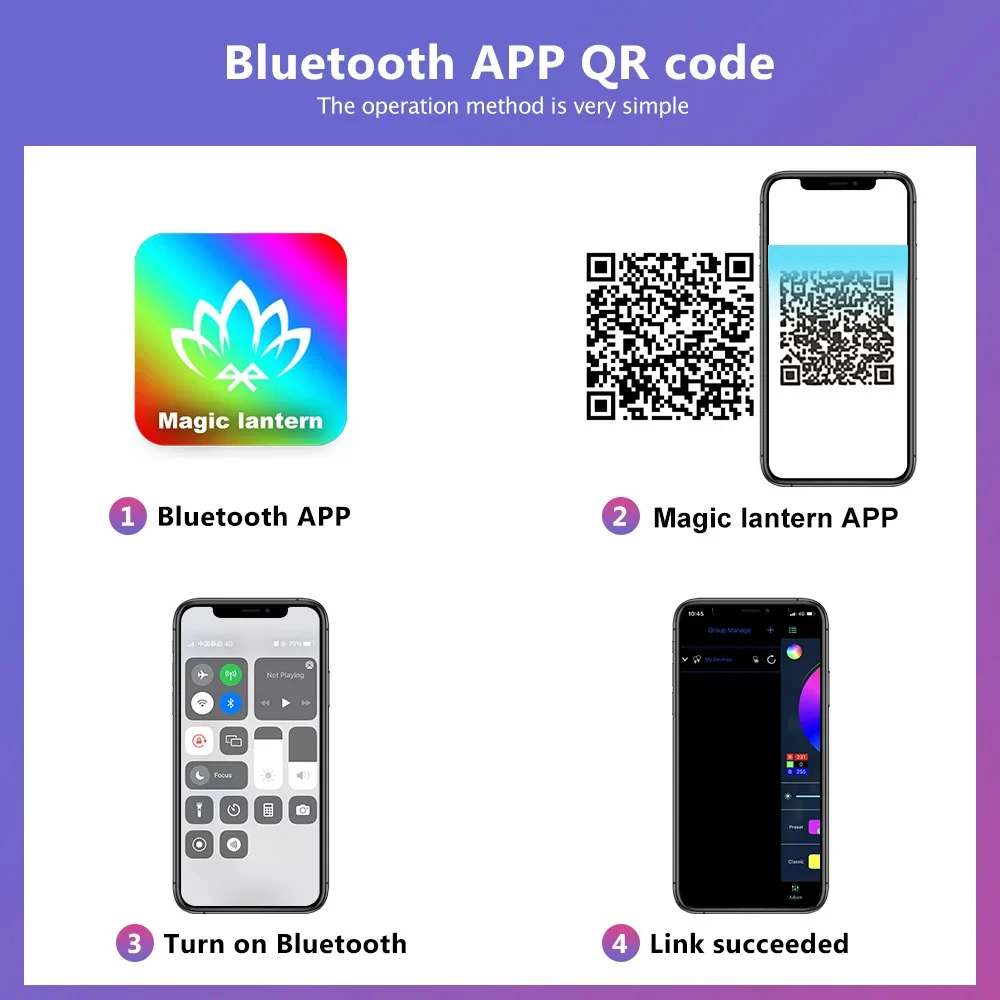 RGB Ambient Light Bluetooth Double-sided Luminous 24 Key Remote Control Intelligent App LED Desktop Light Ambient Light