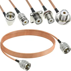 RG400 UHF Male to UHF PL259 SO-239 Male Female Plug Jack Crimp Coaxial Connector RF Car WIFI antenna extension Copper coax cable