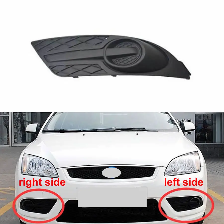 For Ford Focus 2007 2008 Fog Light Cover Fog Lamp Shell Front Bumper Grille Driving Lamp Cover No Hole