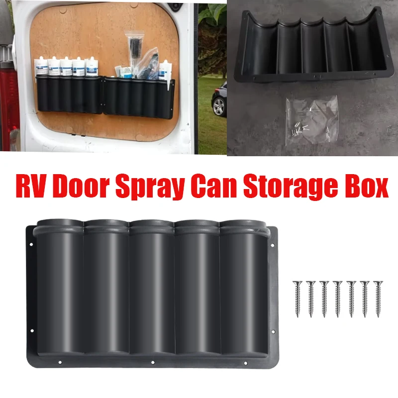 

1pc Caravan Door Spray Can Storage Box Durable ABS Plastic Storage Box Suitable For Van Storage Pocket RV Accessories REW-287