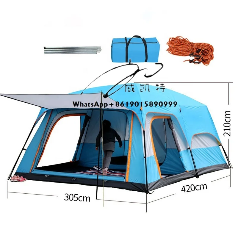 

Outdoor Waterproof 8-12 Person Camping Hiking Beach Folding Automatic Popup Instant Camping Tent