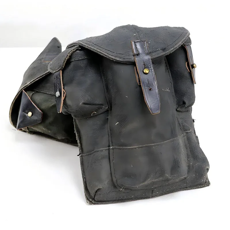 Russian Original Soviet Marine Corps Black AK Three Compartment Magazine Bag For Sea Infantry Use
