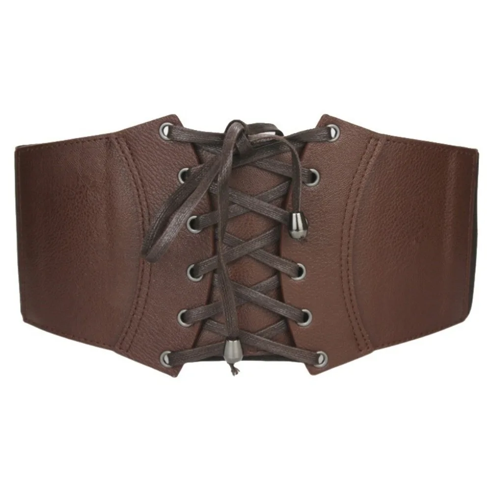 

Корсет из искусственной кожи в стиле ретро, однотонный эластичный широкий пояс для похудения, ковбойский пояс в стиле вестерн, наряды