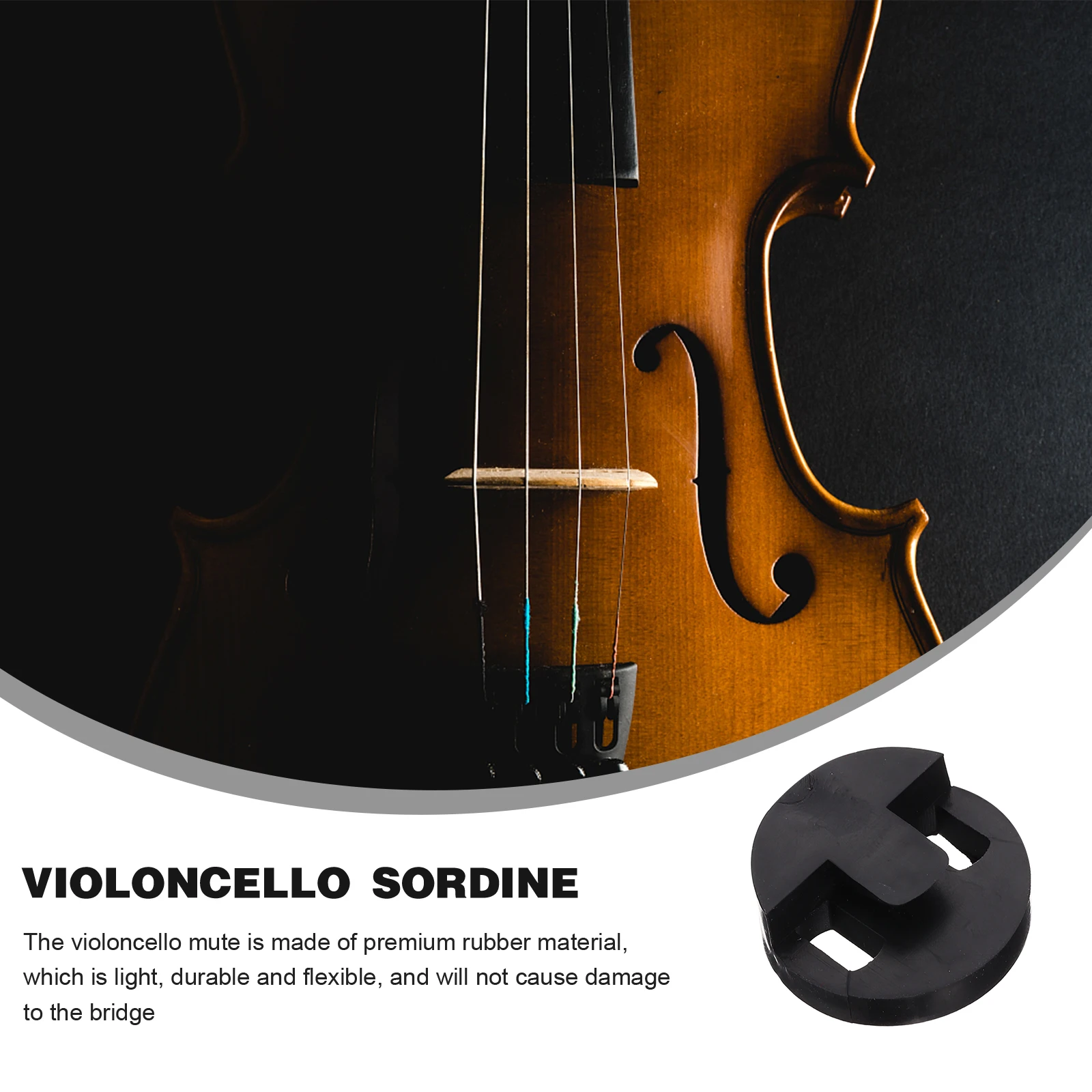 

Professional Violoncello Mute Rubber Practice Silent Sordine for Cello Bridge Sound Volume Control Violoncello