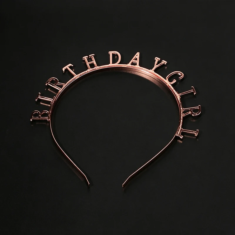Shiny Rhinestone English Letters Happy Birthday Headband for Women Zinc Alloy Material Party Jewelry Popular Hair Accessory