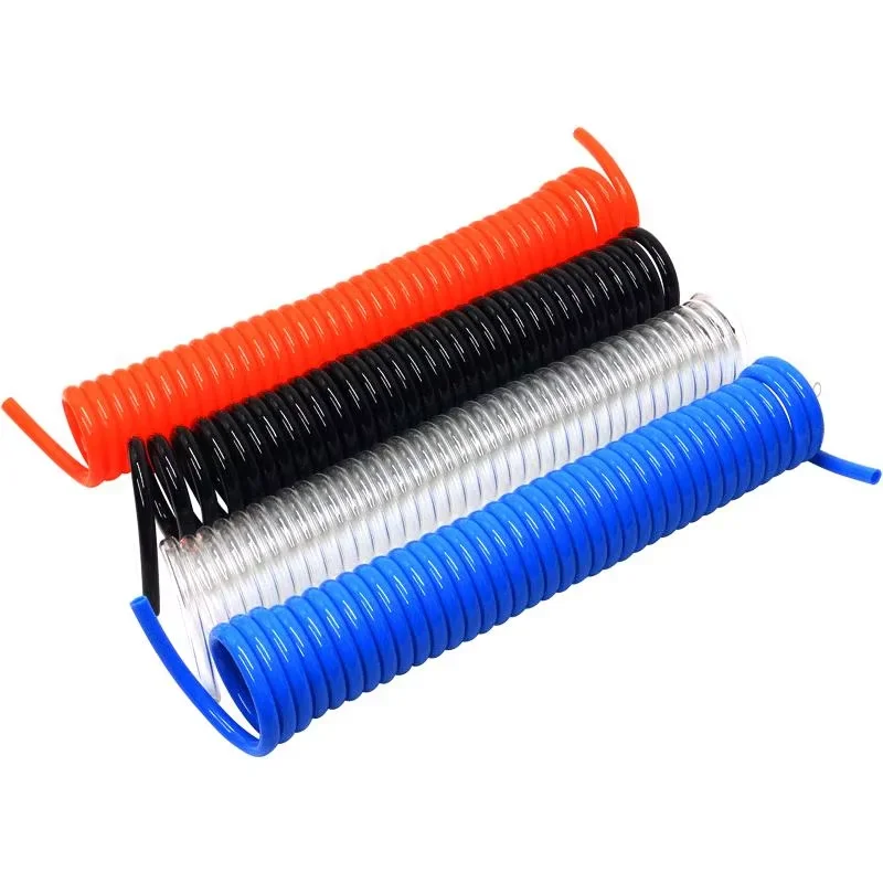8x5mm High-Pressure PU Spring Coiled Air Hose Flexible Spiral Tube for Air Compressor/Pump Dust Blow Gun Automotive Repair