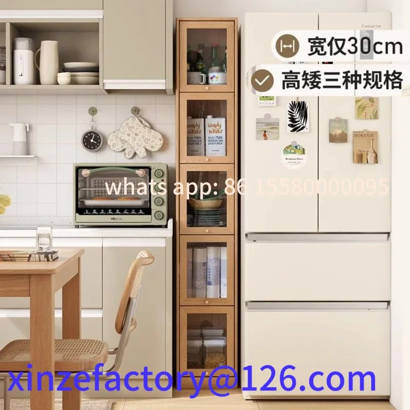 

Customizable solid wood bookcase narrow 30cm crack household corner storage gap storage