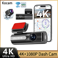 4K WiFi Dash Cam for Cars Front and Rear Dual Lens Auto Dashcam Time-lapse Video Built-in Wifi GPS Support 24H Parking Monitor