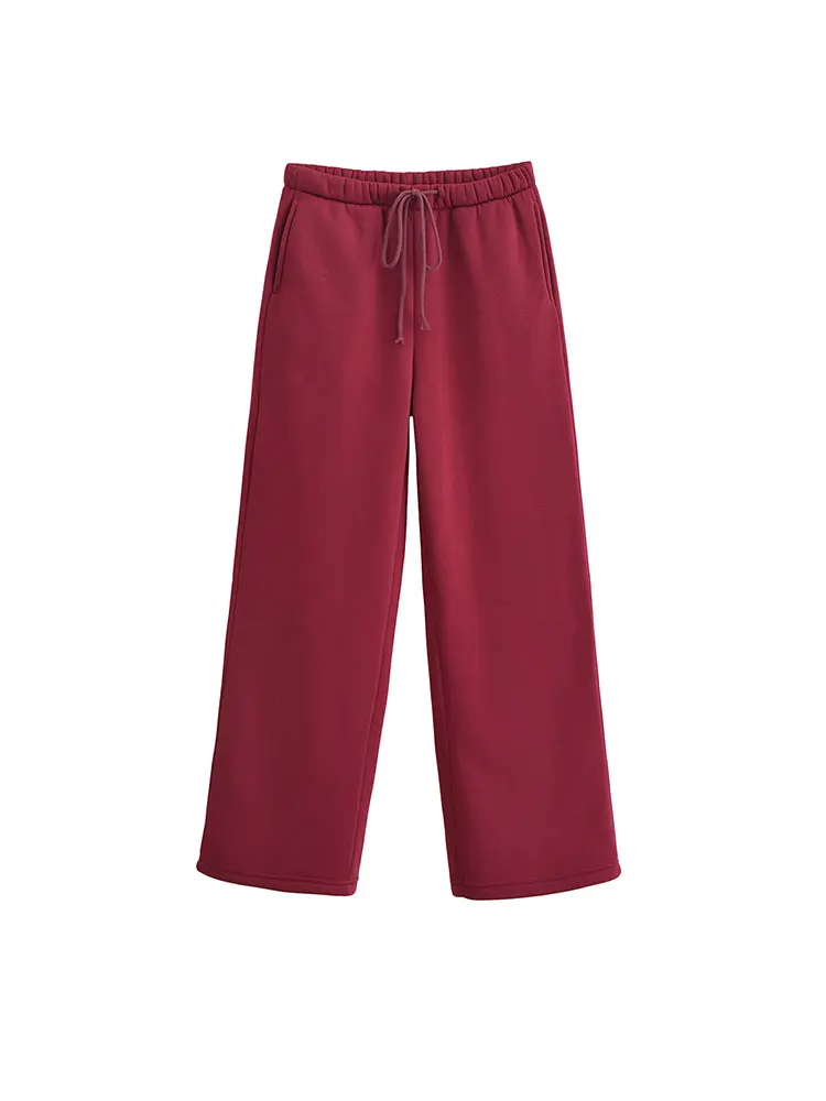 2025 casual chique feminino terno sólido com capuz zíper superior solto calças compridas com cordão nova moda conjuntos de férias