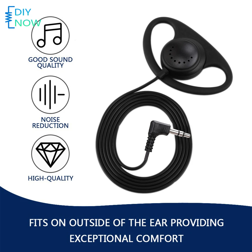 D Shape Soft Ear Hook Earpiece 3.5mm Clip Type Earphones Portable Stereophone Ear Headphone for Laptop PC