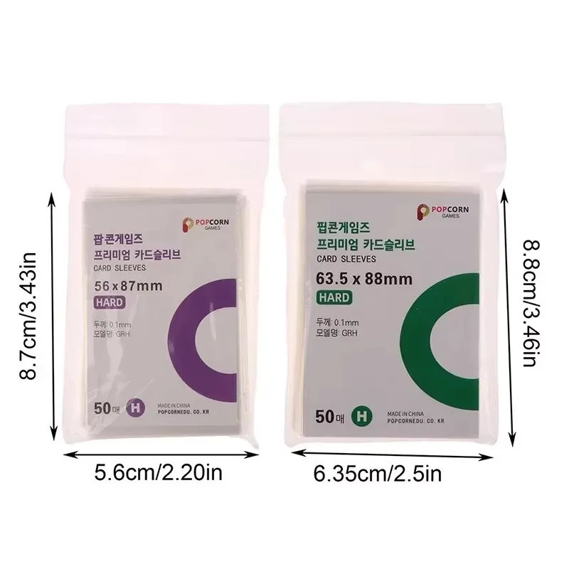 50pcs Korean Popcorn 20 Thread Photo Small Card Protective Film CPP High Transparency For Game FootBall Korean idol Card Holde