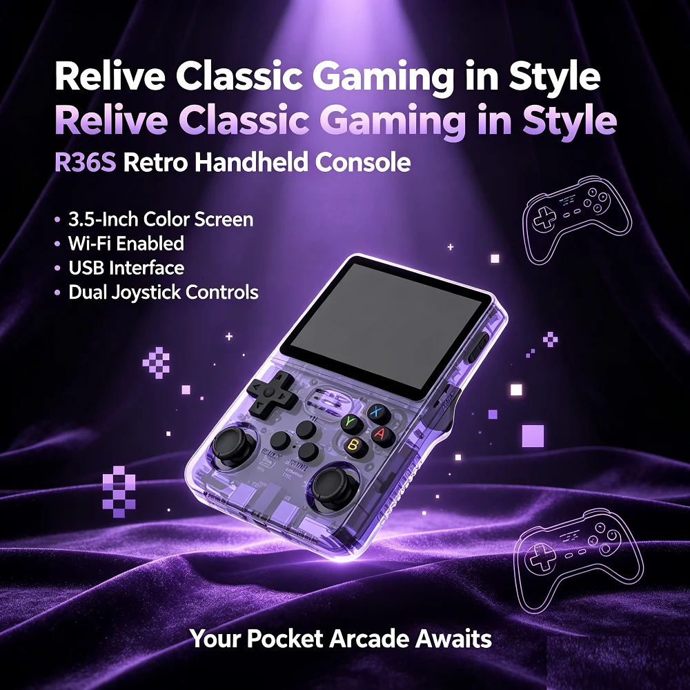 R36S Retro Handheld Video Game 3.5-inch IPS Screen 15000 Games Console Linux System Portable Handheld Video Player 64GB view 5