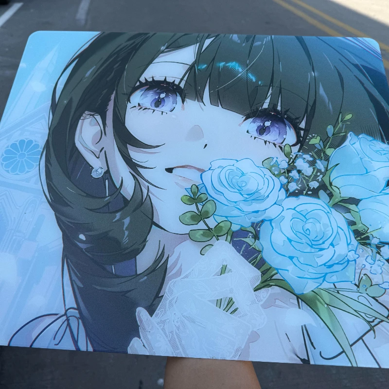 Tempered Glass Mouse Pads Customization Anime Pixiv UV Printing Technology Ergonomics Desk Pad for PC FPS Gaming Mouse Pad Gift