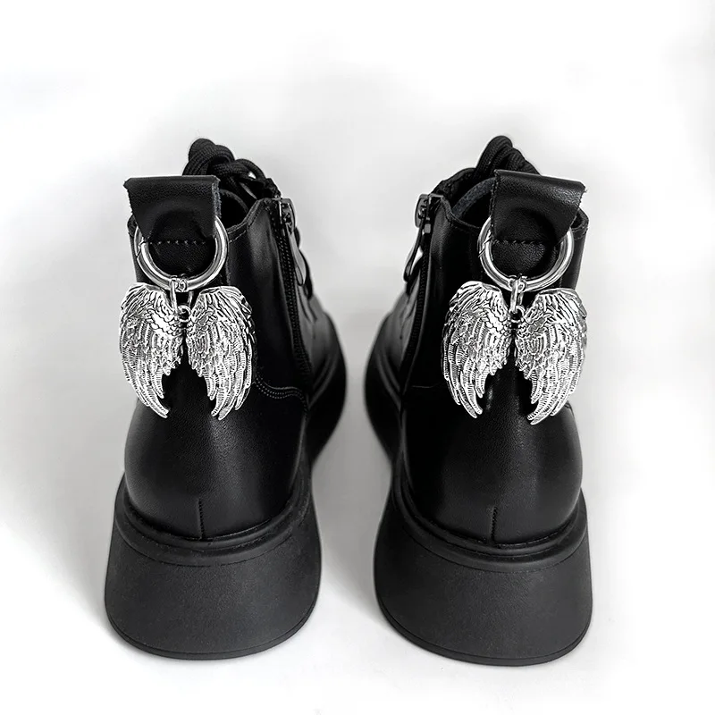 

2pcs Wings Shoes Accessories Metal Removable Boots Shoes Buckles Heel Decor Pendant Diy Women Party Jewelry Snap Hook Big Wings