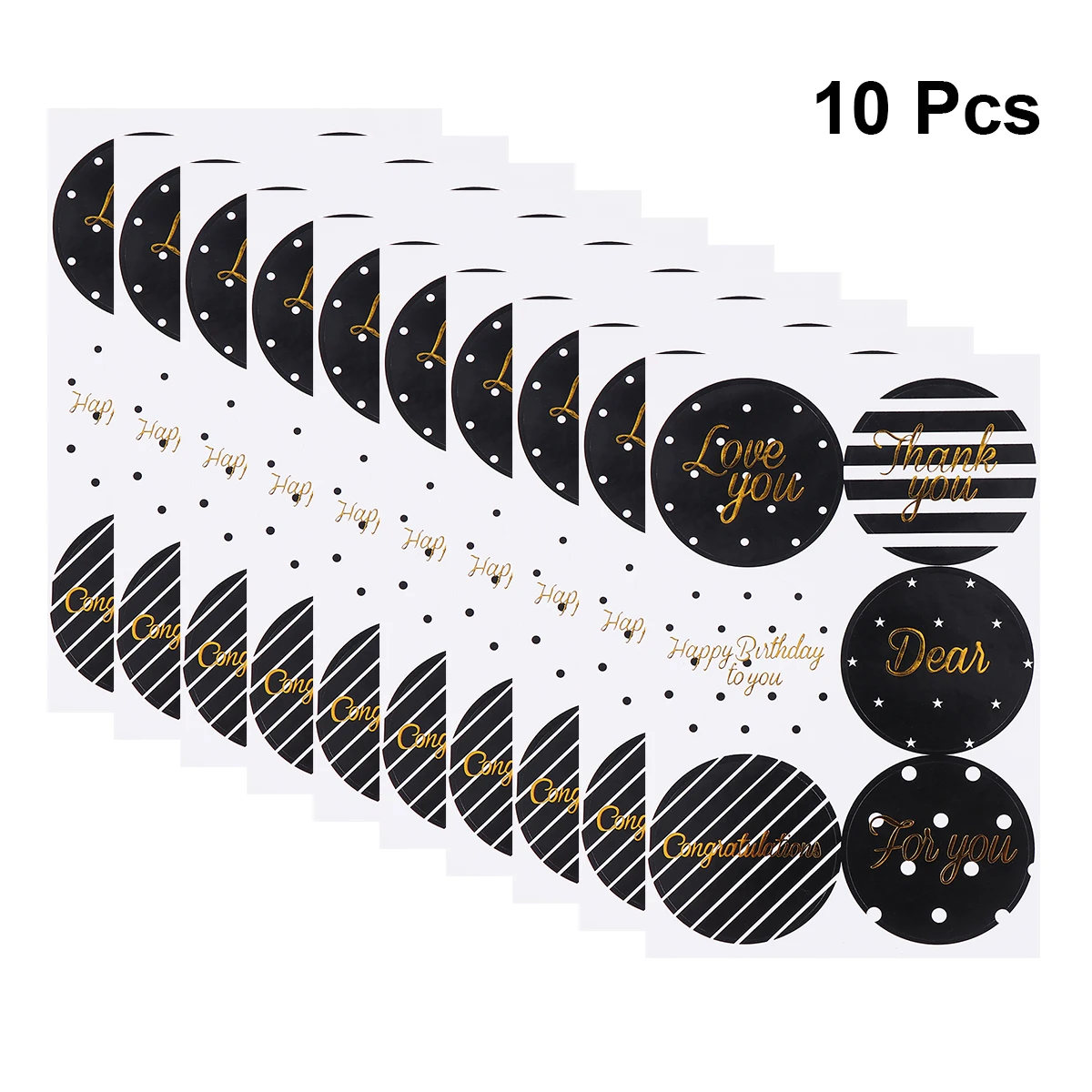 10SheetsHotStampingStickerGiftTagsBirthdayLabelsBronzingDecalStickersSelfAdhesivePartySealingEnvelopeOfficePaper