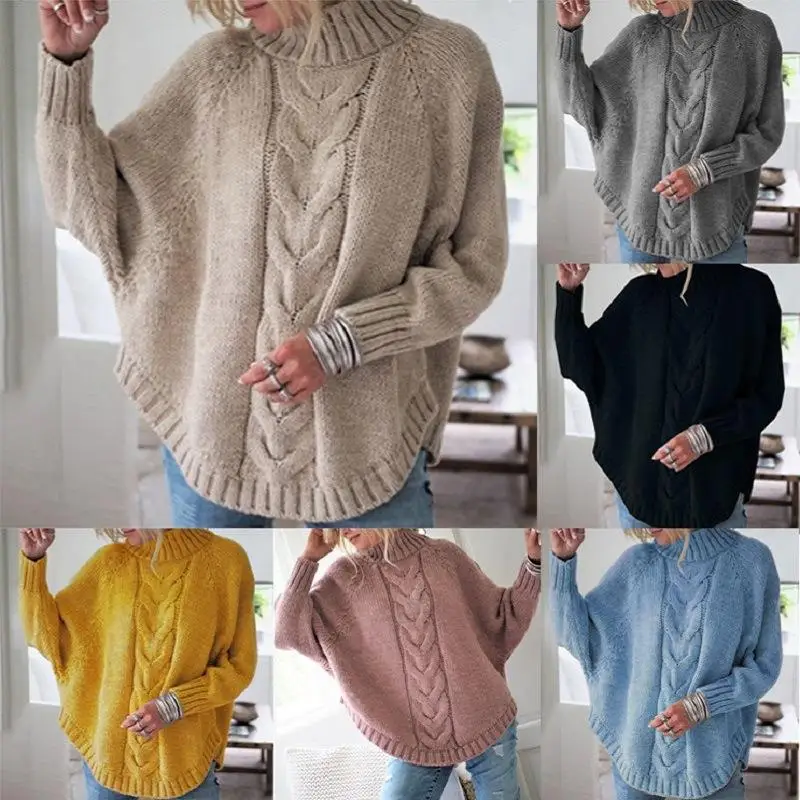 

Women's Knitted Sweater Top Commute Sle Batwing Sve Printed Pattern Medium Thin Winter Season Faion Ladies' Clothes