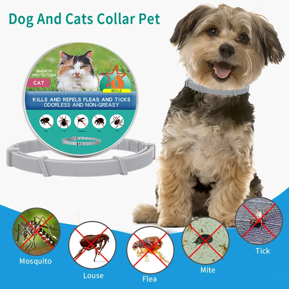 38cm 70cm Retractable Deworming Dog Cat Collar Pet Anti Flea Ticks Collar Repellent Mosquito Pet Collars for Cats Dogs Products