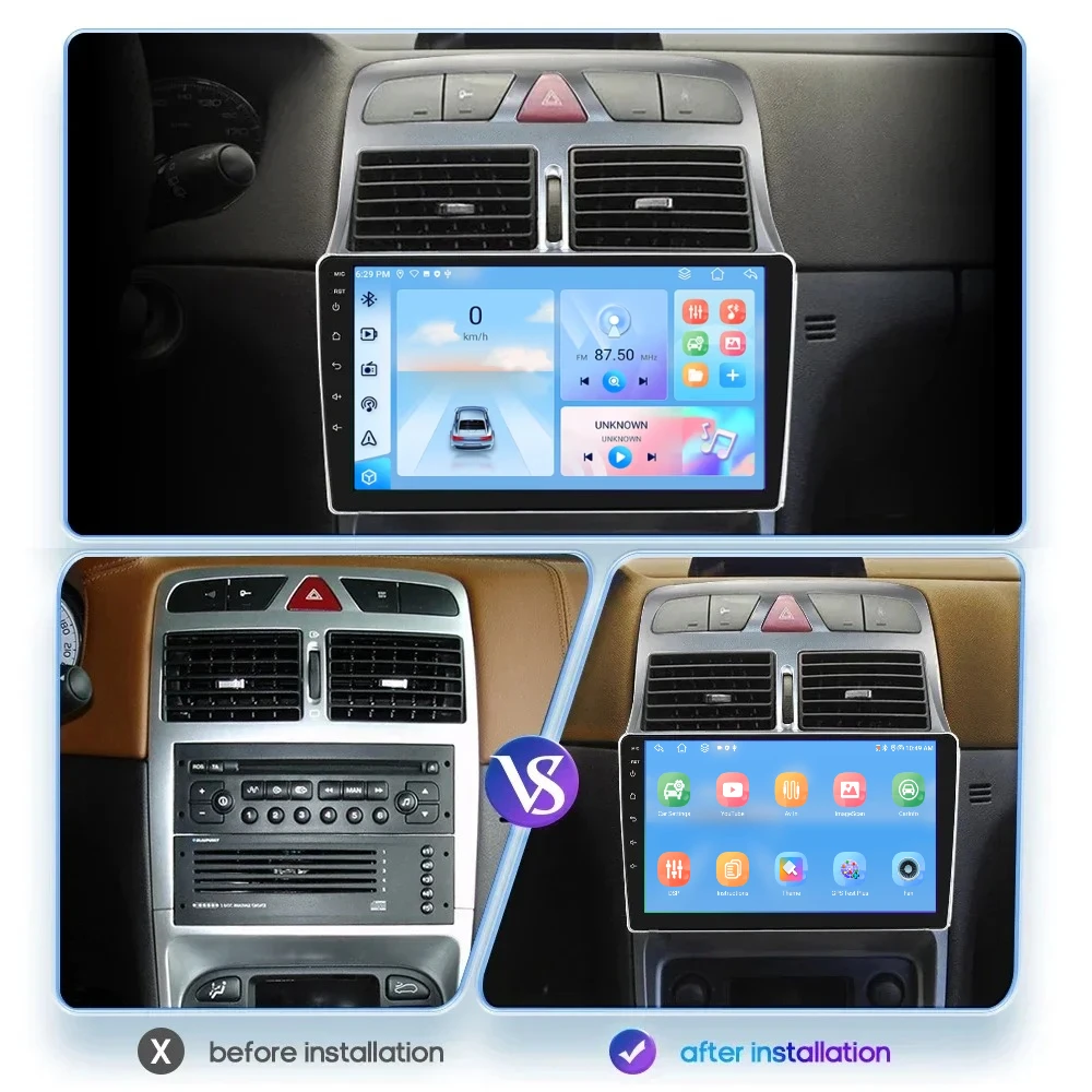 

For Peugeot 307 307CC 307SW 2002-2013 Autoradio Stereo Radio with Carplay Androidauto Support FM/DVR/LTE/NAVI/GPS/WiFi/BT/TPMS