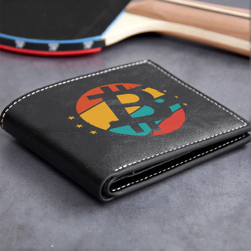 Bitcoin Inspired Premium PU Leather Wallet for Men Minimalist Design Lightweight Durable Business Style Compact Bifold