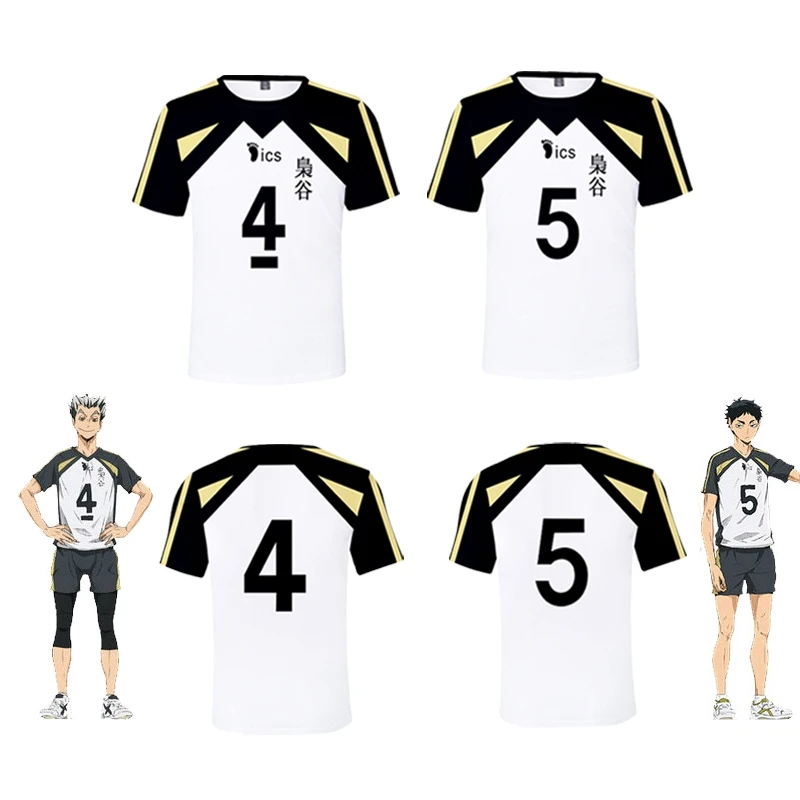 Summer 3D printing Anime Haikyuu Fukurodani Academy Jersey T-shirt unisex children's casual sports oversized top