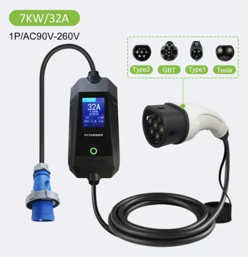 

Manufacture Electric Vehicle Fast Charger 32A 3.5KW 7KW TYPE1 Portable EV Charger super fast charge car charger For Home Use