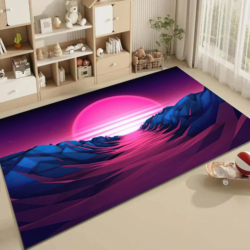 

1pc Purple White Wave Gaming Bathroom Absorbent Mats Anti-Slip Mats Home Decor Supplies Carpets Home Kitchen Floor Mats
