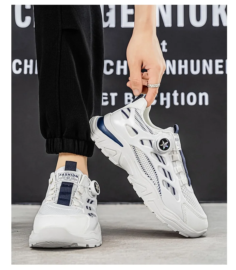 Rotate the Button Men Summer Breathable Sneakers 2026 Versatile Dad Shoes New Student Casual Footwear