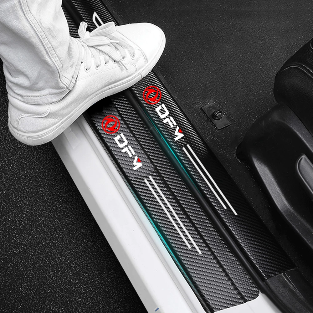 Car Sticker Carbon Fiber Decorative Strip Car Door Sill for Dongfeng AX7 S30 DFSK Fengshen A30 SX6 Auto Accessories