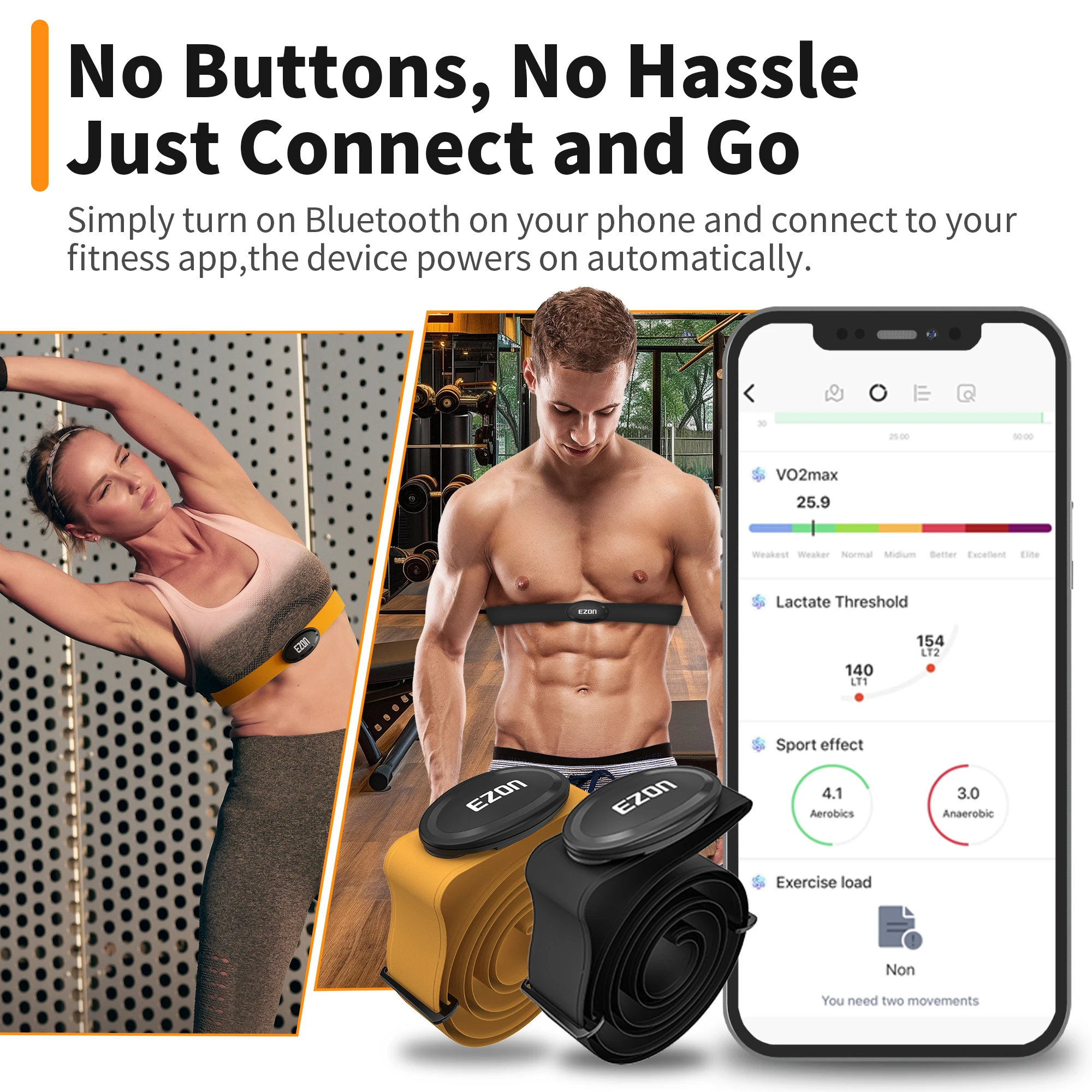 حزام صدر C009 Pro لمراقبة معدل ضربات القلب مع BLE 5.1& ANT+، عمر بطارية يصل إلى 400 ساعة، متوافق مع Polar/Strava/Wahoo/Peloton