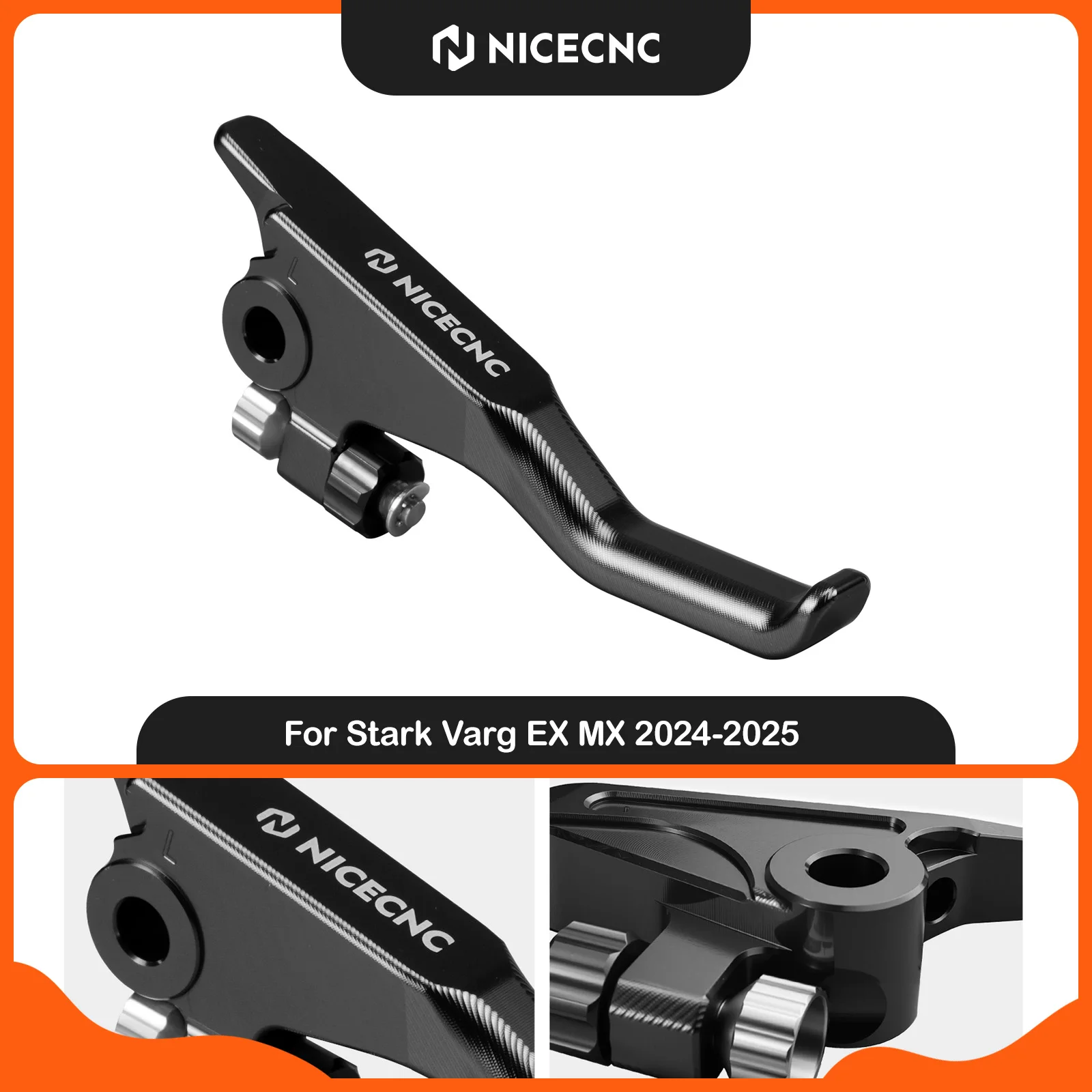NICECNC For Stark Varg MX Stark Varg EX 2024 2025 Electric Dirt Bike Left Shorty Hand Brake Lever Aluminum Accessories
