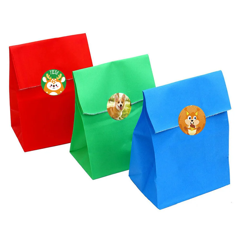 500pcs 2.5cm/1inch Cartoon Animal Children Cute Toy Game Sticker DIY Gift Sealing Cat Sheep Dog Beer Label Decoration Supply