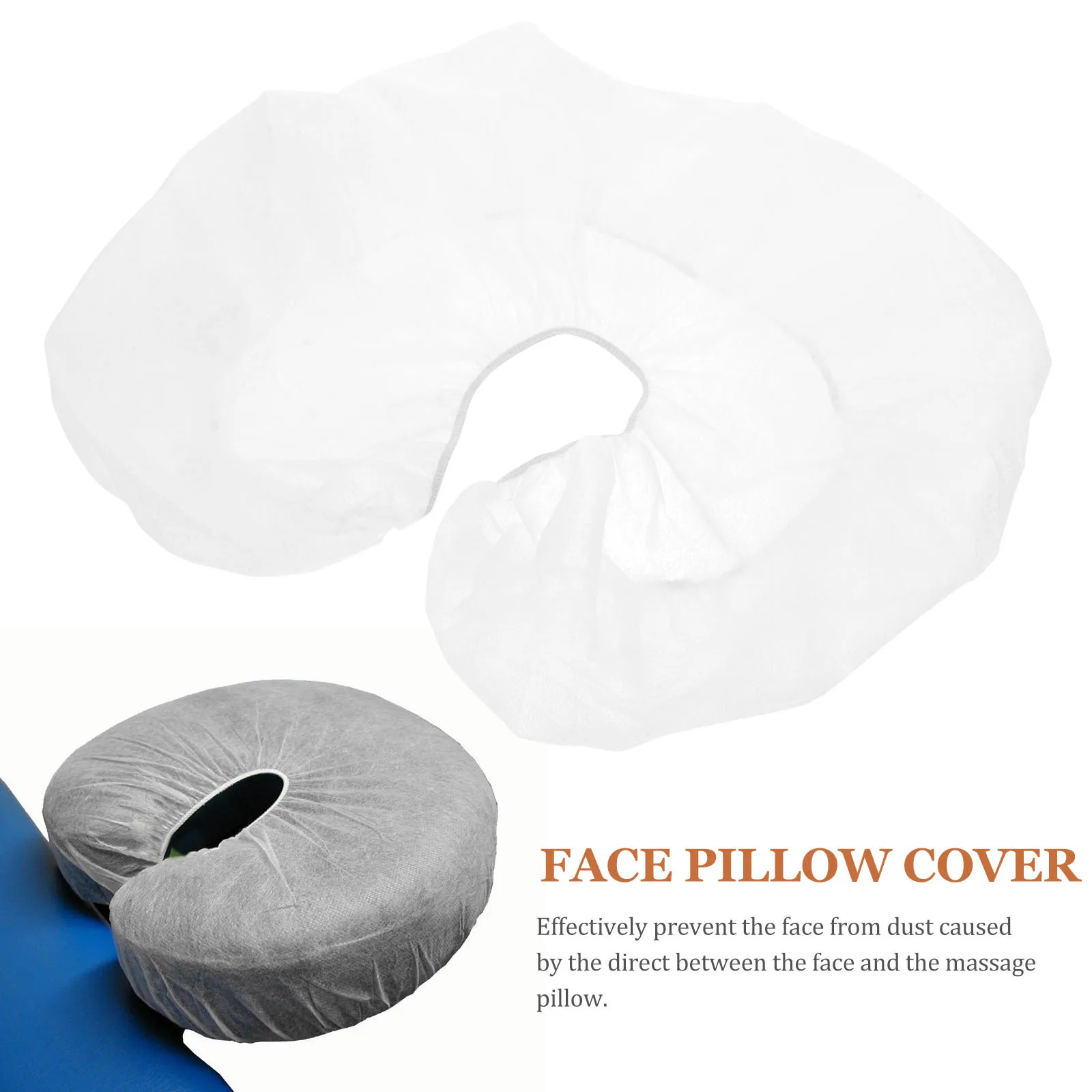 

100Pcs Breathable Face Headrest Covers Non-Woven Disposable Massage Pillow Mats for Spa Tattoo Clinic Beauty Supplies