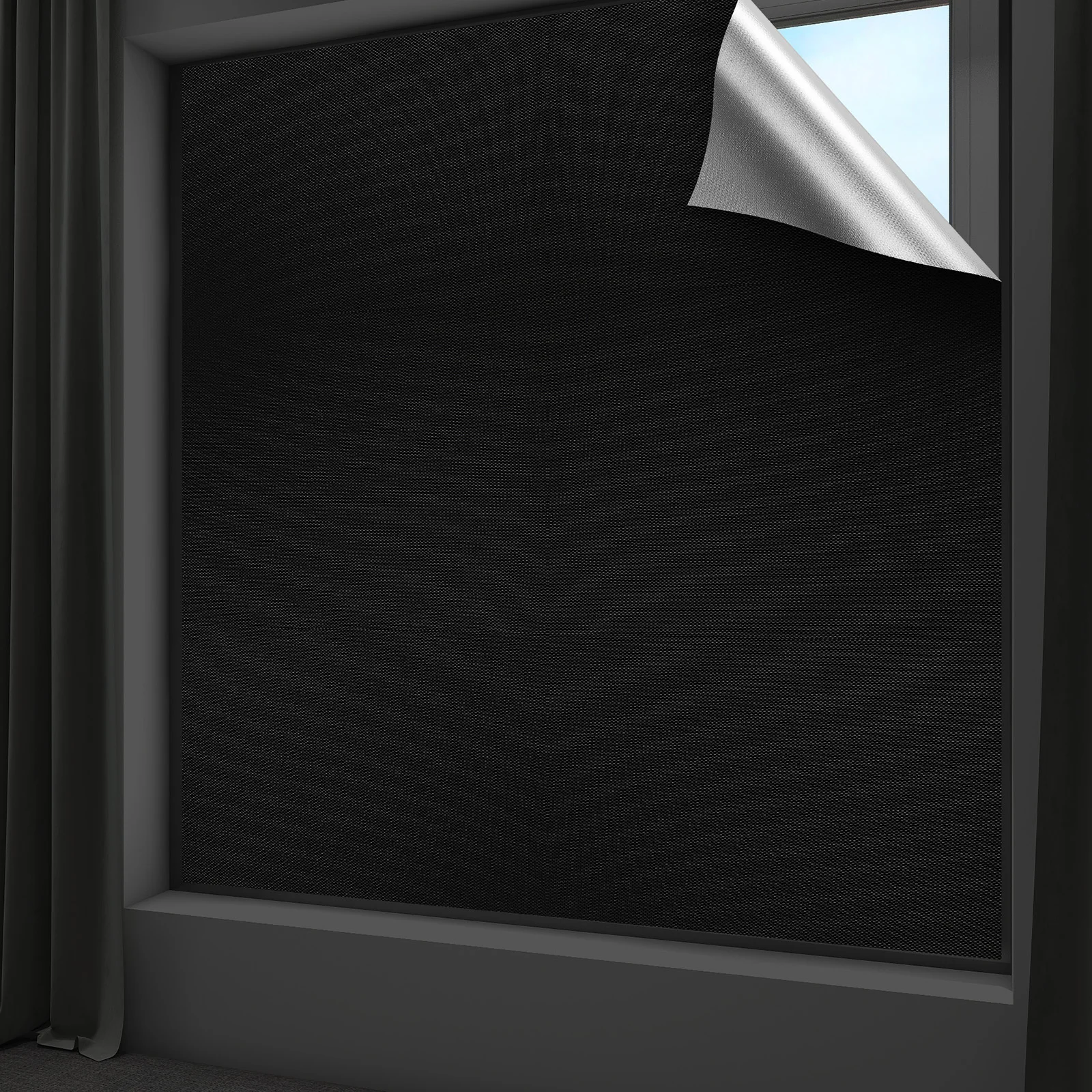 여행용 암막 커튼 휴대용 경량 조절 가능 무타공 임시 창문 커버 암막 블라인드 캠핑 호텔용