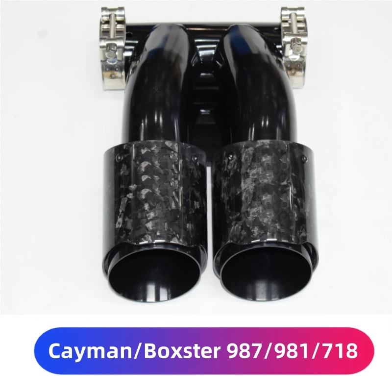 สําหรับ Porsche Cayman Boxster Muffler 987 981 718 ท่อไอเสียอัพเกรดคาร์บอนไฟเบอร์ท่อไอเสียหัวฉีดท่อไอเสียหัว