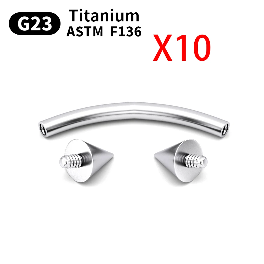 Groothandel 10 STKS Wenkbrauw Piercing Sieraden Labret Lip Stud G23 Titanium Septum Piercing Neusring C staaf Lichaam Sieraden Voor Vrouwen - afbeelding 1