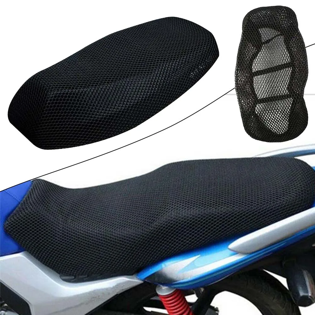 Motorcycle Cushion Seat Cover 3D Mesh Protector Breathable Scooter Seat Covers Cushion Anti-Slip Cover Grid Protection Pad