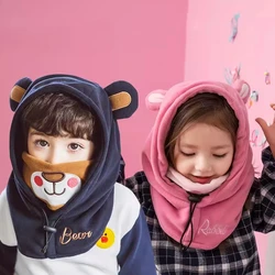 Chapéu mascarado de animal infantil, gorro quente infantil, chapéus meninas, boné à prova de vento para meninos, outono inverno