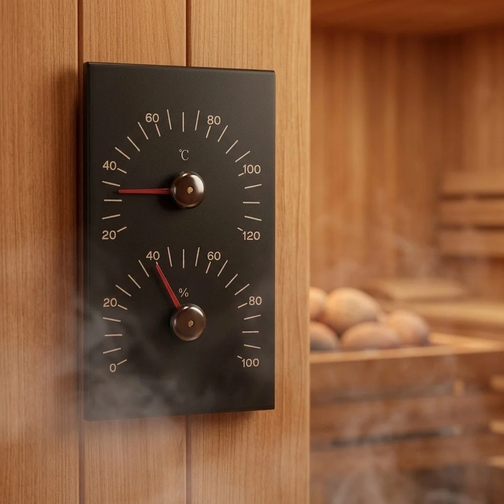 Sauna Room Thermohygrometer Featuring Visible Graduations for Straightforward Reading of Temperature and Humidity Levels