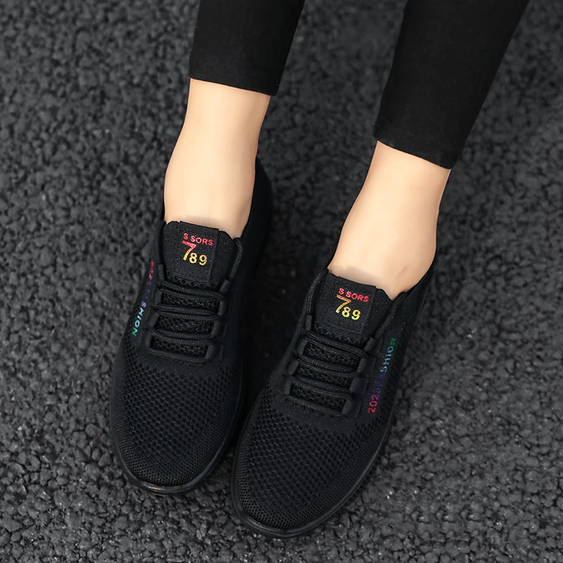 Tenis Feminino Women Sneaker Shoes Female Lace-up Casual Tennis Red Sport Gym Outdoor Platform Mesh Breathable Zapatillas Mujer