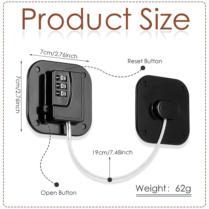 A003 Refrigerator Lock, Combination Lock For Refrigerator Cabinets, Drawers, Heavy Duty Fridge Lock, Safety Lock