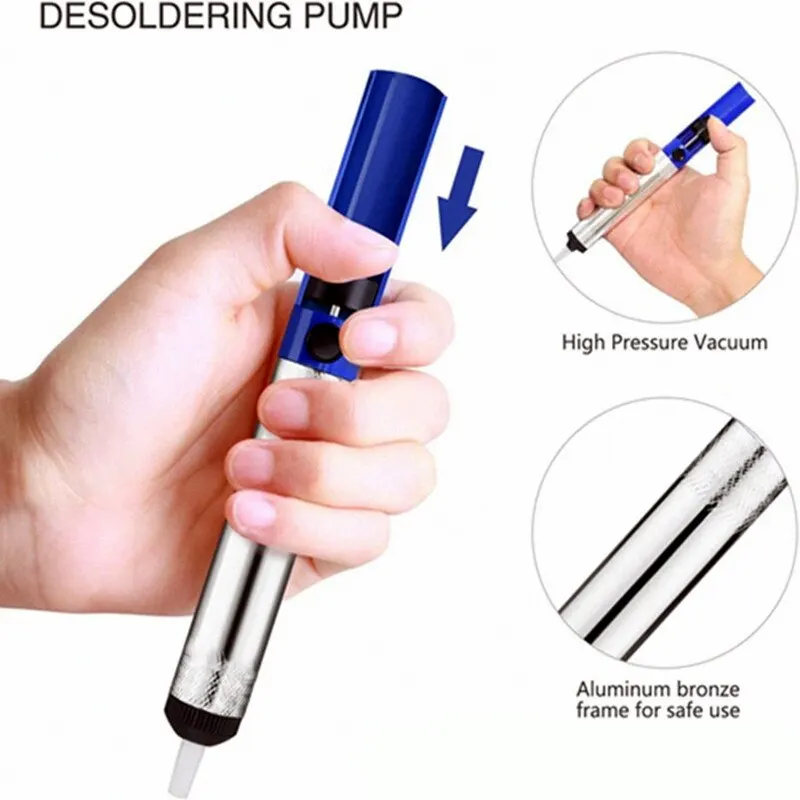 Aluminum Metal Desoldering Pump Suction Tin Gun Soldering Sucker Pen Removal Vacuum Soldering Iron Desolder Hand Welding Tools