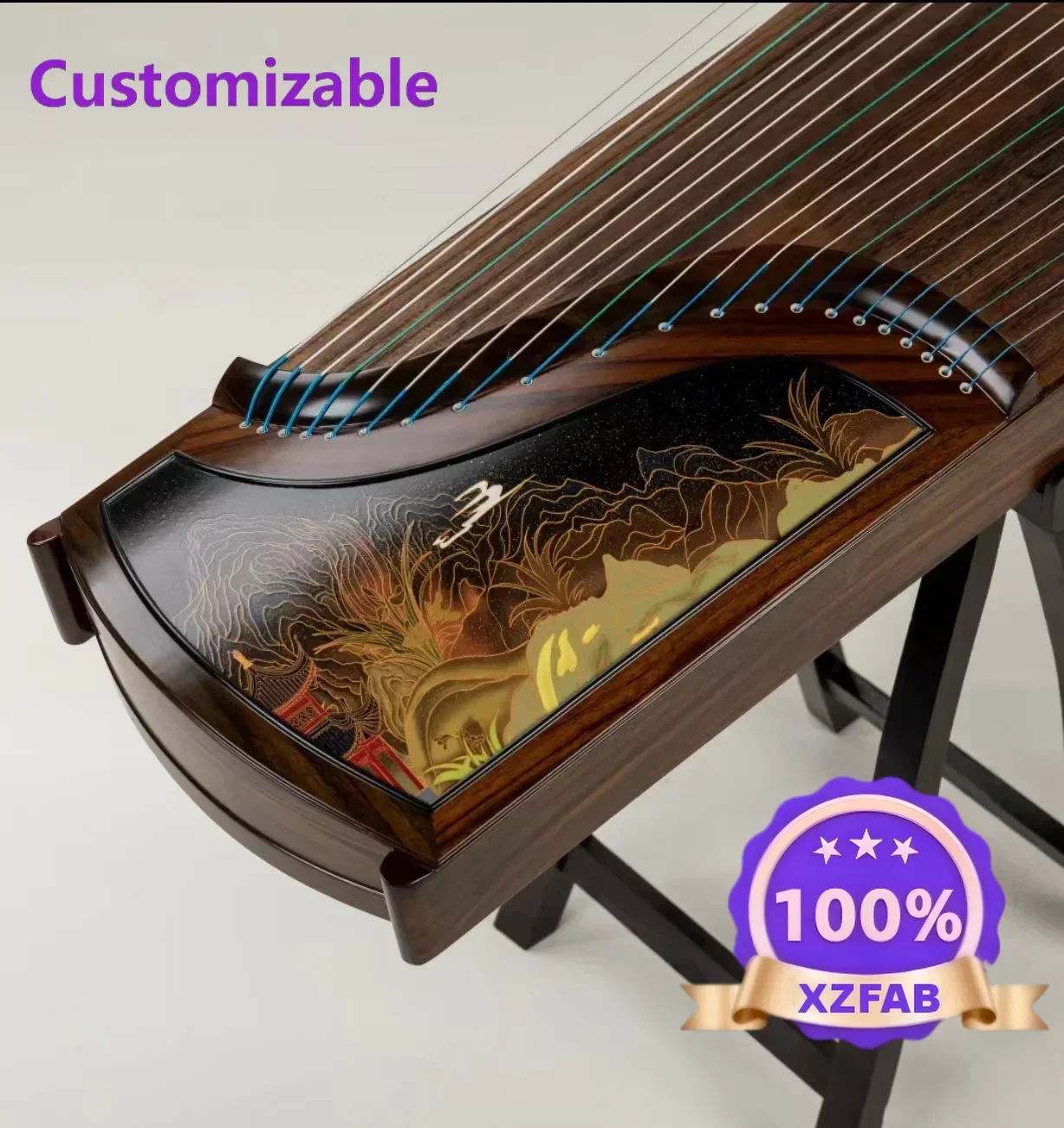 Factory Direct 2026 Traditional Guzheng Chinese Guzheng 21 Strings Zither Musical Instruments Empty Valley Orchid Series