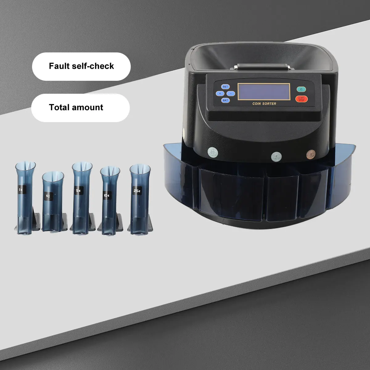 150 عملة/دقيقة عداد فارز العملات المعدنية المهنية الكهربائية آلة أوتوماتيكية شاشة LED آلة عد العملات المعدنية لبنك المتجر
